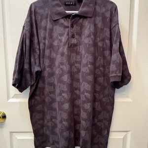 Men's Black Polo Shirt with Grey design   Size 2XL